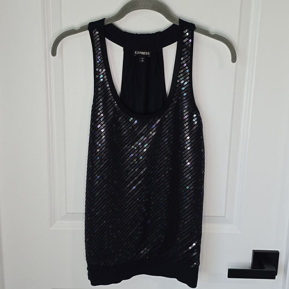 Express Rainbow Colorful Sequin Sleeveless Top - Size XS